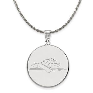 Sterling Silver Longwood U XL Disc Pendant Necklace - 18 Inch